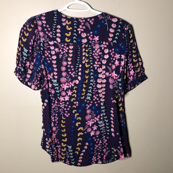 Anthropologie meadow rue button wrap short sleeve blouse - Picture 4 of 4